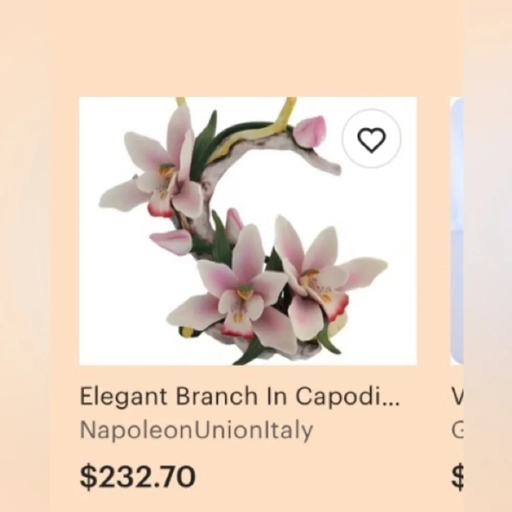 CAPODIMONTE Italian Porcelain Floral Arrangement Pink & Yellow Brown Bark